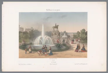 Zicht op de Place Napoléon te Lyon Lyon. Coloque Napoleão (título no objeto) Hedendaags Frankrijk (título da série) França hoje em dia (título da série no objeto)
