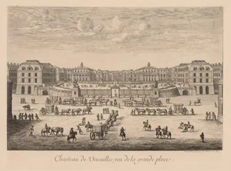 Vista do Palácio de Versalhes, a partir da praça principal