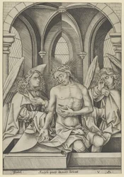 Cristo como o homem de dores entre dois anjos, c. 1500., c. 1500.