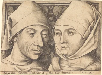 Retrato duplo de Israel van Meckenem e sua esposa Ida, c. 1490.