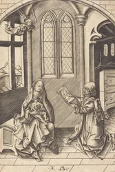 São Lucas desenhando um retrato da Virgem, c. 1475.