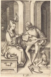 O tocador de alaúde e o cantor, c. 14951503.