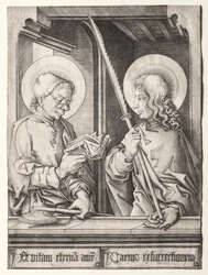 Os doze apóstolos nas janelas góticas: São Matias e São Judas Tadeu.
