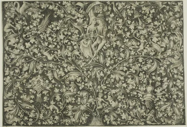 Painel ornamental com dois amantes