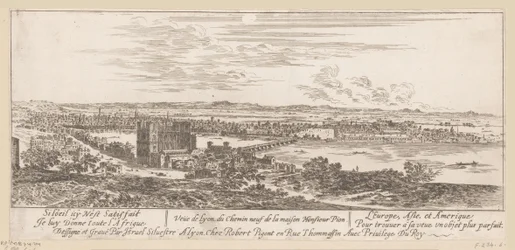 Vista de Lyon da casa do Sr. Pion Veue de Lyon du Chemin neuf de la maison Monsieur Pion (título no objeto)