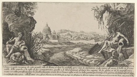 Vista de Roma com dois deuses do rio Vistas de Paris e Roma (título da série)