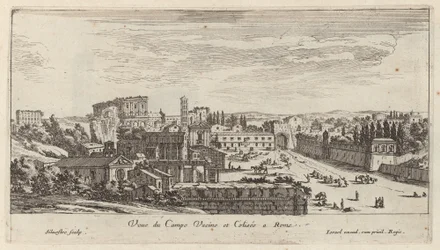 Vista do Campo Vaccino e do Coliseu em Roma