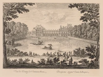 Vista da lagoa de Fontainebleau