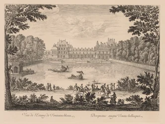 Vista da lagoa de Fontainebleau, 1666.