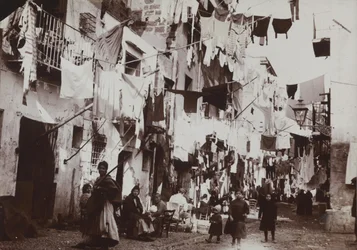 Uma rua característica em Palermo, 1920