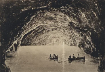 Nápoles: Capri, Grotta Azzurra (foto a p/b)