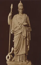 A, estátua, de, minerva, em, a, museu vaticano, roma