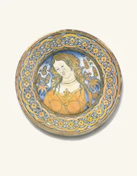 Um carregador Deruta Bella Donna, c.1500-30