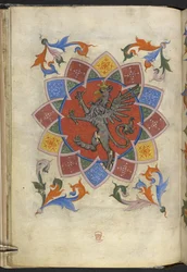 Acrescentar. 21965, f.5v Heraldic figura: Um grifo, Estatuto do Grémio de Alfaiates, de 