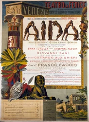Cartaz para a apresentação da Aida de Giuseppe Verdi em La Fenice em Veneza, em 1881.