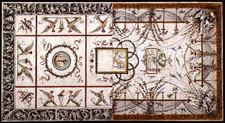 Desenhos alternativos para um tecto Neo-Clássico, c.1800 (caneta e tinta e aguarela sobre papel)