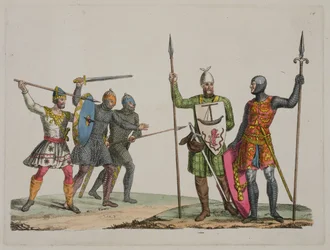 Guerreiros anglo-saxões, prancha 14 de A História das Nações