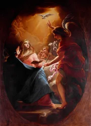 Anunciação Pintura anónima do século XVII Roma, Chiesa del Sacro Cuore