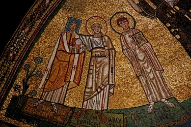 Abside com santos e papa Gregório IV (mosaico)