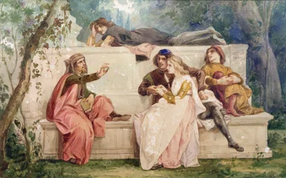 Ariosto e Tiziano (aguarela sobre papel)