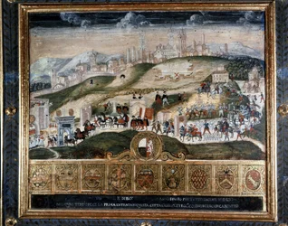Chegada a Siena de Cosimo I de Medici (1389 - 1464) - Arquivo Nacional, Siena.