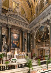 Arte Barroca: Vista interior da Igreja Jesuíta do Santo Nome de Jesus (chiesa del Gesu) em Roma