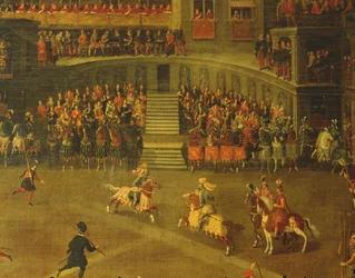 Carrossel no pátio do Palais du Belvedere (óleo sobre tela)