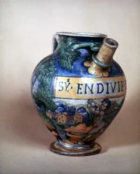 Jarro cerâmico de Urbin. Século XVI. Museo del Castello. Milão