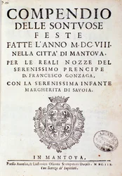 Crônicas descrevendo as celebrações organizadas em Mântua pelo príncipe de Gonzaga (1608)