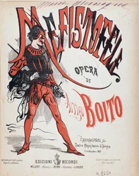 Capa de partitura musical de Mefistofele opera de Arrigo (Enrico) Boito