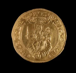 Moeda da República dos Genes: moeda dupla de ouro 12,5. Diâmetro 61 mm. 1656. voltar. Museus Genes da Strada Nuova