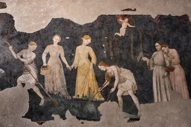 Detalhe dos afrescos, Câmara Pinta (Sala Pintada) (fresco)