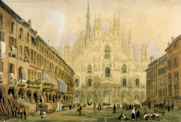 Praça Duomo e Catedral em Milão. 1811.