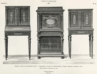 Móveis em ébano de Hunsinger e Wagner, Paris, ilustração de L