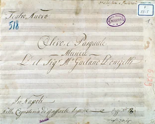 Primeira página de partitura da ópera 
