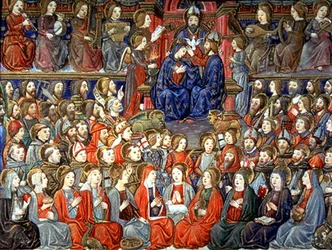 Fol.151v O Juízo Final: O Justo será chamado para o banquete (vellum)