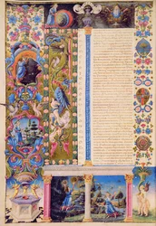 Fol.5v Génesis. Criação do Universo, a partir da Bíblia de Borso d