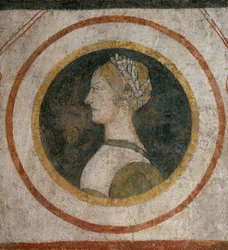 Fresco de uma mulher da família Vismara, anteriormente na Casa Vismara em Legnano