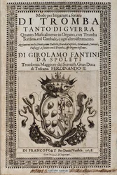 Frontispício do Caminho para aprender a trompete método sonare para aprender trompete por Girolamo Fantini (1600-1675)