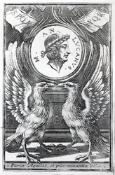 Frontispício de Lucans Pharsalia por Marcus Annaeus Lucanus, edição publicada em 1663