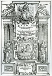 Frontispício de quatro livros de arquitetura por Andrea Palladio, 1570