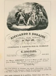 Frontispício a uma redução do cravo "Ricciardo e Zoraide" de Gioachino Rossini (litho)