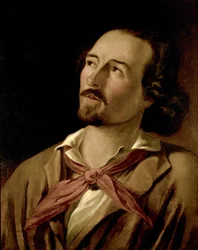 Goffredo Mameli (1827-1849) poeta e patriota do Risorgimento italiano. Pintura anônima do século XIX. Museo del Risorgimento Milano