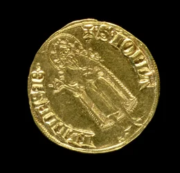 Florina de ouro (reversa) representando São João Batista, florentino, 1252 (para anverso ver 83495)