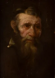 Head Sketch of a Man (óleo sobre papel colocado no painel)