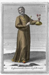 Santo instrumento arménio: instrumento musical semelhante a um sino. Gravura de "Gabinetto Armonico pieno d