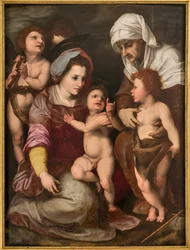 Madonna com o Menino Jesus, Santa Isabel, Menino São João e dois anjos, cópia de Andrea Del Sarto (óleo sobre painel)