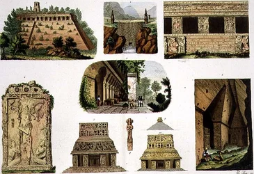 Antiguidades mexicanas, pormenores arquitetónicos, estampa 48A de «A História das Nações»