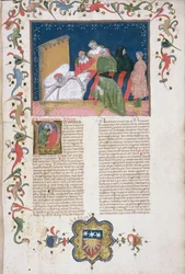 Ms Hunter 6 f.1r Um homem fazendo seu testamento, de 