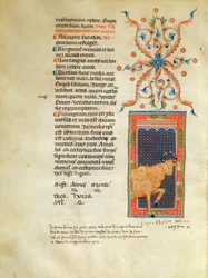 Ms Latin 7272 fol 113 Página de calendário iluminada para abril